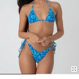 Blue Floral Bikini Set